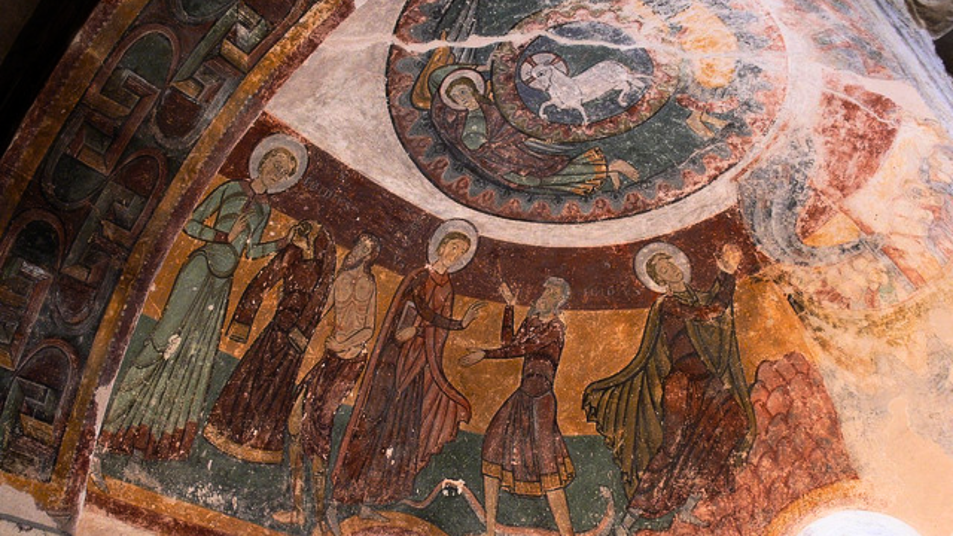 Fresque intérieure de la crypte de la collégiale de Saint Aignan, Loir-et-Cher